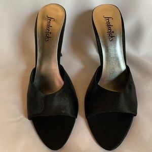 Frederick’s of Hollywood Black Satin Heels!